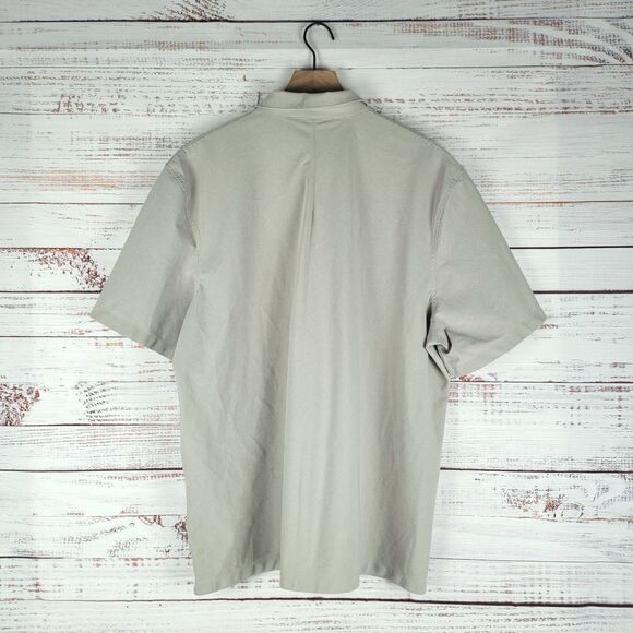 Lululemon Woven Air Popover Shirt Button Up Mens Size XXL Pocket Greige Casual - Picture 5 of 6